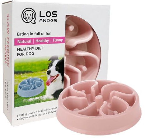 LOS ANDES Slow Feeder Dog Bowl, Anti Gulp Dog Food Bowl, Healthy Slow Eating Dog Bowl to Reduce Choking and Overeating, Stop Feeding Bowl for Small Medium Size Dogs