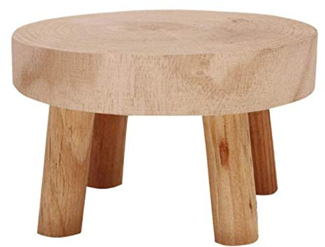 GIMOCOOL Tabouret De Plante en Bois, Tabouret De Support De Base De Pot De Fleur Intérieur Et Extérieur, Tabouret De Salle De Bain Bas Beige