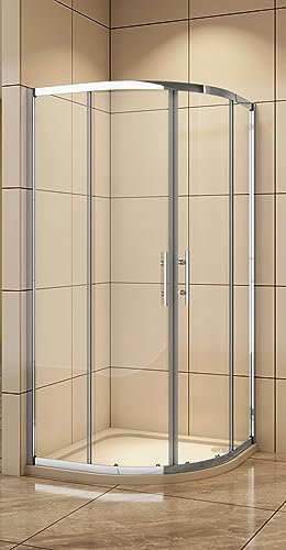 Aica Sanitär 80x80/90x90/100x100cm Duschkabine Runddusche Viertelkreis Duschabtrennung Dusche (80x80cm,QIJZ)