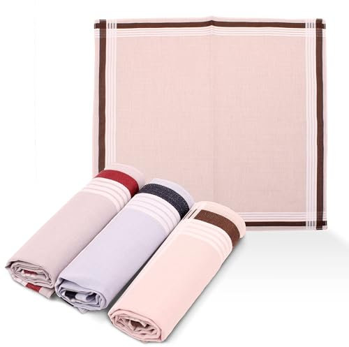 KARTENVERLIEBT Stofftaschentücher im 12er Set aus 100% Baumwolle in 3 verschiedenen Farben mit je 4 Stück pro Farbe, Unisex Taschentuch in 40x40cm, maschinenwaschbar, für Damen & Herren geeignet
