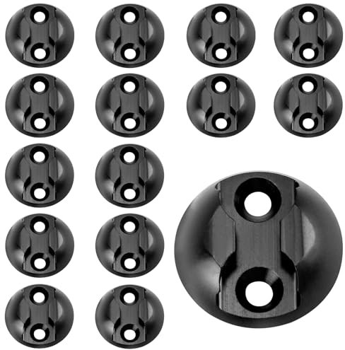 TOATELU 15 Pezzi Confezione da Punti di Ancoraggio per Binari Aerei, Fissaggio del Carico Rotondo, Accessori per Binari Aerei, per Aerei, Camper, Furgoni, Ambulanze