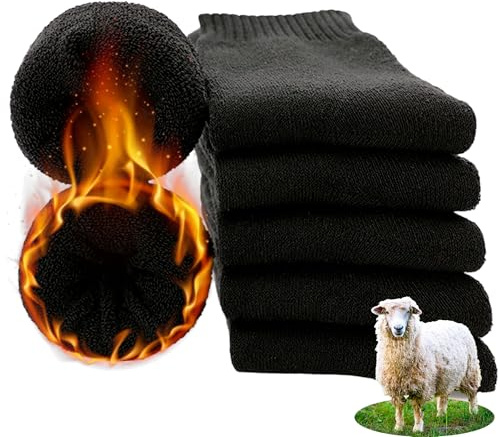 PS PROUTHS Calcetines de Lana Termicos Unisex, Calcetines Invierno Hombre Cálido, Calcetines Lana con Rizo Suaves, Calcetines Térmicos Hombre Lana (FR/ES, Números, 40, 46, Regular, Regular, X4)