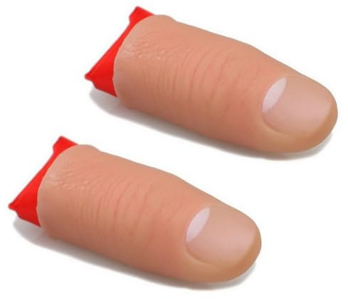 CPJJ 2 Pcs Faux Pouce avec Écharpe, Tour de Magie Doigt Faux Pouce Pouce Magique Pouce pour Fêtes, Carnavals, Halloween