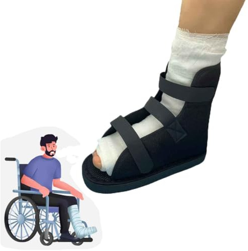 Faxianther 1 Chaussure de Plâtre Ouverte à l’Avant Protège-Plâtre pour Pied Gauche et Droit Chaussure Protection de Plâtre pour Fracture de Pied