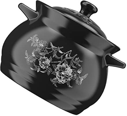 Cabilock Olla De Cerámica Para Cocina Doméstica Resistente Al Calor Apta Para Guisos y Cubierta Ventilada Antiquemaduras Duradera y Fácil De Limpiar Sin Recubrimiento Tóxico