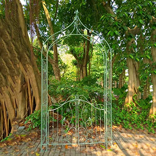 Arco de jardín con portal – arco de boda exterior de metal para decoración de fiesta de novia, perfecto para plantas trepadoras y mejoras de jardín
