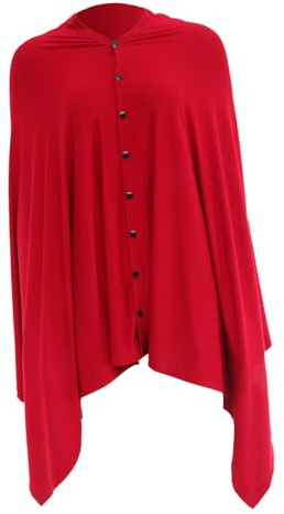 TIDTALEO Copertura per L'allattamento Multifunzione in Cotone 100% Rosso Vino, Scialle la Privacy Infermieristica per Mamme, Poncho da Allattamento per Esterni e Passeggino, Comfort