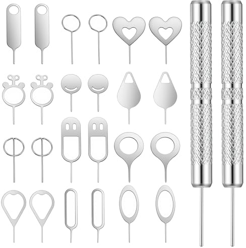 Qianyu 26 Pcs SIM Card Removal Opener Pin Phone Tray Openning Tool for Most Cell Phones Smartphone Tablets and Other Mobile Devices Watchchain Link Remover Smooth