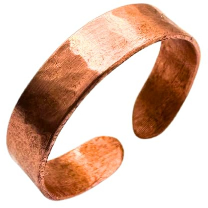 Antica Fucina Rho® Anello Regolabile in Rame Puro | Fine ed Essenziale – Spessore del metallo 0,8 mm | Lavorazione Artigianale - Creato a Mano in Italia | per Uomo e Donna | Unisex | mod. ROMA