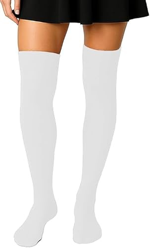 Active Star Ladies Over the Knee Socks Womens Cotton Rich Long Stretch Socks School Uniform Cosplay Dance Festival UK Size 4-6