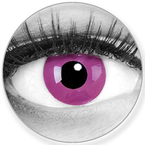 Funnylens Farbige Kontaktlinsen Purple violett lila weich ohne Stärke 2er Pack + gratis Behälter – 12 Monatslinsen - perfekt zu Halloween Karneval Fasching oder Fasnacht