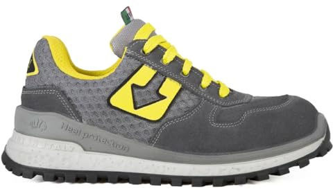 Lewer Scarpe Antinfortunistiche Londra Skill Classe Protezione S1-P Made in Italy Taglia : 43 Colore : Grigio/Giallo