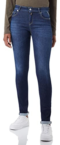 REPLAY Women's Faaby Recycled Jeans, 007 Dark Blue, 27W x 30L
