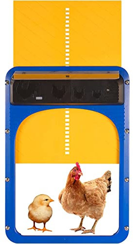 HEYOUTH Hühnerklappe,Elektrische Automatische Hühnerklappe,Türöffner Hühnerstall,Mit Lichtsensor,Batteriebetriebene,Sichere Hühneraufzucht