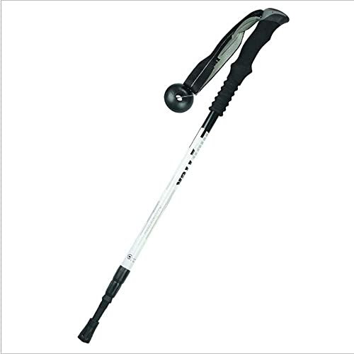 2-teiliger Trekking-Pol DREI Abschnitt Gerade Shank 7075 Aluminiumlegierung Cross Country Ski Pole Stoßdämpfungsblock Gassesstift Einfacher Teleskop Wolfram Kupferspitze 67-135 cm (Color : White)