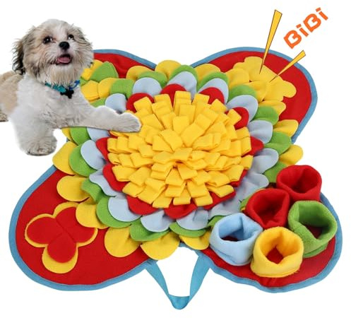 Yummy Sam Snuffle Mat for Small and Medium Dogs, 2 in 1 Portable Interactive Nose Smell Training Sniffing Pad with Puzzle Toys for Boredom Stimulating Slow Eating and Keep Busy (Muilticolor)