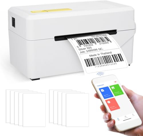 Bisofice Bluetooth Etikettendrucker Thermo Etikettendrucker 80mm, Desktop Bluetooth Etikettiergerät 3 Zoll, Labeldrucker für Barcode, Lageretiketten, Lebensmitteletiketten, Bekleidungsetiketten usw