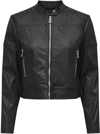 ONLY dam Onlamia Faux Leather Moto Jacka Cc Otw Bikerjacka
