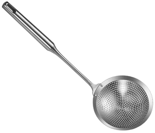 Schlitzlöffel für Kochbedarf, Edelstahl-Schöpflöffel zum Abtropfen von Nudeln, Edelstahl-Skimmer-Löffel