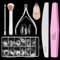 BGBXYX Kit Uñas Cortas Almendra, 240 Piezas Uñas Postizas, Kit Uñas Acrilicas incluye Cortaúñas Cutícula, Empujador Cutícula, Lima Uñas 100/180, Bloque Pulidor Uñas, Cepillo Polvo Uñas, 12 Tamaños