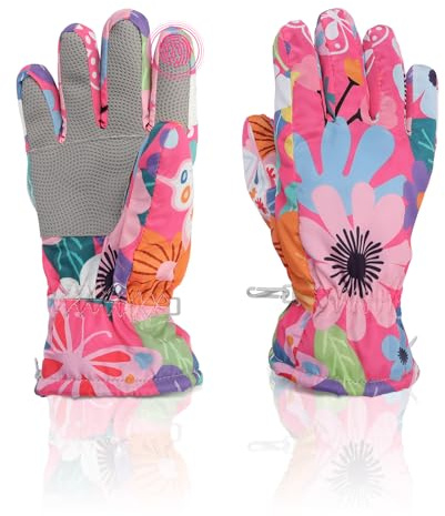 YooxArmor Kinder Skihandschuhe, wasserdichte Winter Schnee Handschuhe für 4-8 Jungen Mädchen, Kaltes Wetter Warme Snowboard Handschuhe für Skifahren Radfahren