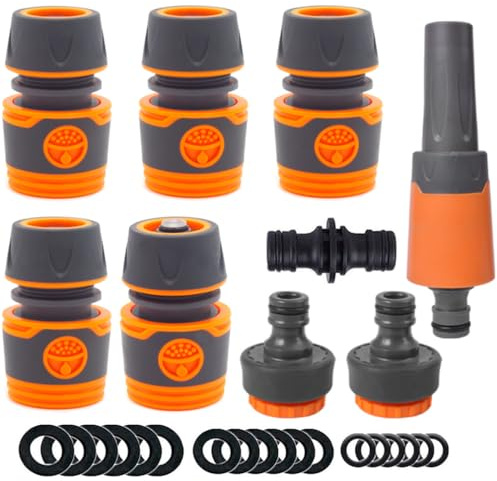ViLiyDuo 9 Pezzi Kit di Connettori per Tubi da Giardino Sistema di Irrigazione a Collegamento Rapido per Annaffiatoi, Lavaggio Auto e Connettori per Tubi.
