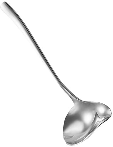 Mobestech Cuchara para Salsas de Acero Inoxidable con Vertedor Pequeño Mango Ergonómico Resistente la Oxidación para Cocina y Servicio Diario