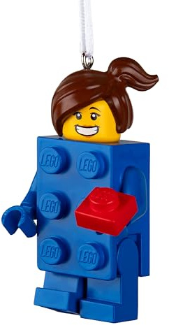 Hallmark LEGO Brick Suit Girl Minifigure Ornament, Tree Decoration, Collectible, Blue