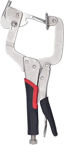 Morsetto Angolare per Fori Tasca, Pinza Regolabile in Acciaio Cromato con Rotazione 360°, Leggero e Portatile - Flessibilità e Presa Salda Ideale per Falegnameria e Lavori Manual