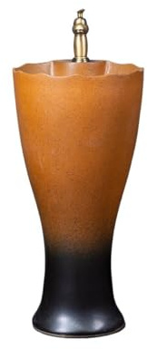 Piedistallo salvaspazio Lavandino da esterno in ceramica con piedistallo, lavabo pavimento rubinetto e scolapiatti