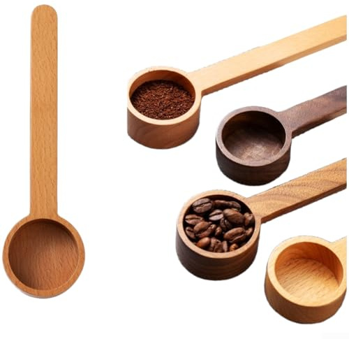 Cucchiaio da caffè in legno di noce nero, cucchiaio dosatore da 10 g per fagioli, farina di tè, strumento da cucina ergonomico (B)