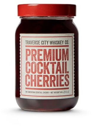 Traverse City Whiskey Co. Premium Cocktail Cherries | Cocktails & Desserts | All American, Natural, Certified Kosher, Stemless, Slow-Cooked Garnish for Old Fashioned, Ice Cream Sundaes & More