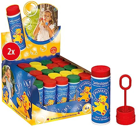 PUSTEFIX Seifenblasen Set I 50x Klassik 70ml I Bunte Bubbles Made in Germany I Seifenblasen für Hochzeit, Kindergeburtstag, Standesamt, Polterabend I 50 x 70 ml Vorteilspack für Kinder & Erwachsene