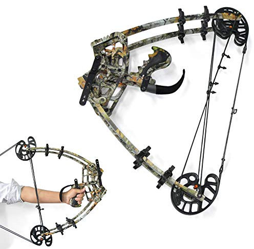 ZSHJG Kit Arco Composto tiro con L'Arco Arco Composto da Caccia per Adulti 50lbs Archi Composti da Sfere in Acciaio da Caccia Arco Compound a Doppio Scopo (Camo)