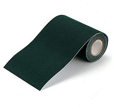 BE-TOOL Gazon artificiel, 1 rouleau de gazon artificiel auto-adhésif noir pour joindre la fixation de tapis de pelouse vert, gazon artificiel (15 cm x 20 m)