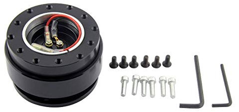 6 Loch Lenkrad Quick Release Hub Adapter Lenkradnabe Nabenadapter lenkrad schnellverschluss quick release Lenkrad-Naben Basis Adapter Schnellkupplung Adapter Schnellspanner-Adapter, Schwarz