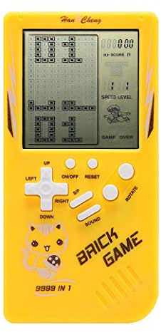 CZT Neue Großbild-Backstein-Spielekonsole 9999 in 1 Panzer / Rennen / Schießen / Whac-A-Mole / Pocket-Spiel Freizeitpuzzle Einstellbarer Schwierigkeitsgrad und Geschwindigkeit (Gelb)