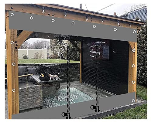 WZYJLyds Gazebo Transparent Tarpaulin Side Panels, with Zip, Outdoor PVC Vinyl Waterproof Clear Tarp Curtains, Splicing Tarpaulin for Pergola Patio Porch Carport Canopies(300x220cm(9.8 * 7.2ft))
