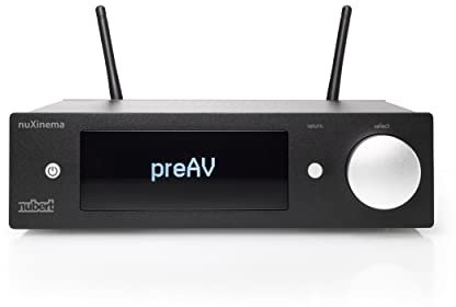 Nubert nuXinema preAV | schwarzer AV-Vorverstärker | Für vollen Surround-Sound | Wireless und komfortabel | Mit Dolby Atmos® und DTS:X | Schaltzentrale für max. 9 Quellen | Geringer Stromverbrauch