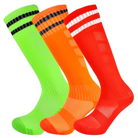 Marchare Boys Soccer Socks Toddler Athletic Socks Knee High Striped Football Socks For Boys Girls
