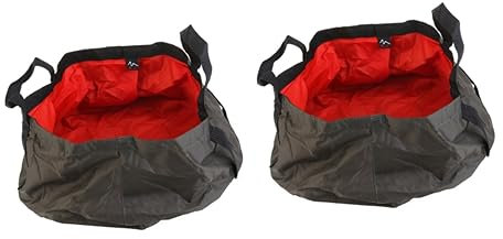 YARNOW 2 Stücke 12l Folding Camping Waschbecken Tragbare Outdoor Wasser Lagerung Eimer Rot Mit Gürtel
