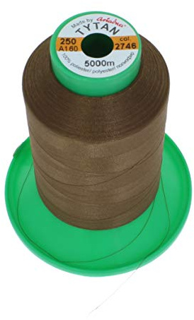 4 rullar med 5 000 meter sytråd, överlockgarn, varpgarn TYTAN 250 (2746 – chokladbrun)
