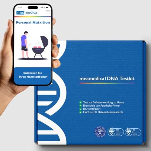 Meamedica Persönlicher Ernährungs DNA Test für Fitness und Vitalität | Mikronährstoff-Analyse: Vitamin D, B12, B6, Magnesium | Personalisierte Ernährung | Empfindlichkeiten und Sensitivität