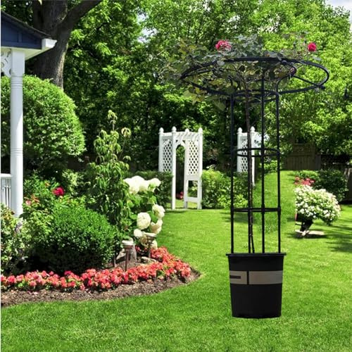 Obelisco de jardín para plantas, 210 cm, marco de metal para trepar al aire libre, interior, soporte de verduras, obelisco decorativo para plantas y flores