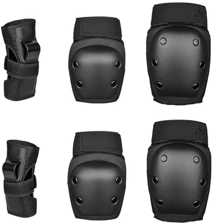 Cosiesnest 6-i-1-skyddsutrustningsset, knäskydd, armbågsskydd och handledsskydd för barn/ungdomar/vuxna för rullskridskoåkning, inlines, skateboard, rullskridskoåkning, cykling (S)