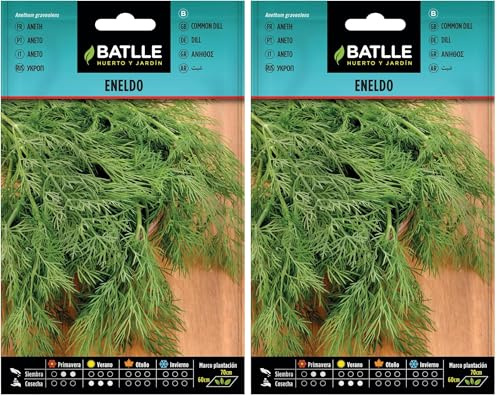 Semillas Batlle - Eneldo - Anethum graveolens, Color Verde (Paquete de 2)
