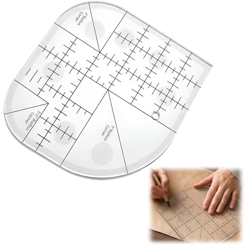 Righello per angoli curvi, righello per patchwork, quilting, righello da taglio, in acrilico, righello curvo, per cucito, patchwork, per fai da te, accessori da cucito, strumenti per patchwork