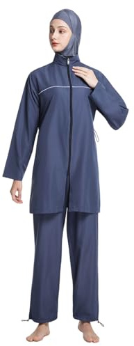 Burkini Femme Musulmane - Burkini Maillot Islamique Femme 3 pièces avec Couverture Modeste et complète - Hijab de Bain Musulman de Haute qualité avec Protection UV UPF et séchage Rapide