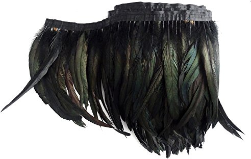 keland 1 mètre (40 '') de longueur de boa de plumes noires bricolage comme enveloppe Cap Shawl Pole Jupe Etole (Noir)