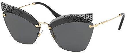 MIU MIU Damen 0Mu56Ts Xej1A1 63 Sonnenbrille, Grau (Dark Grey Transparent/Grey)